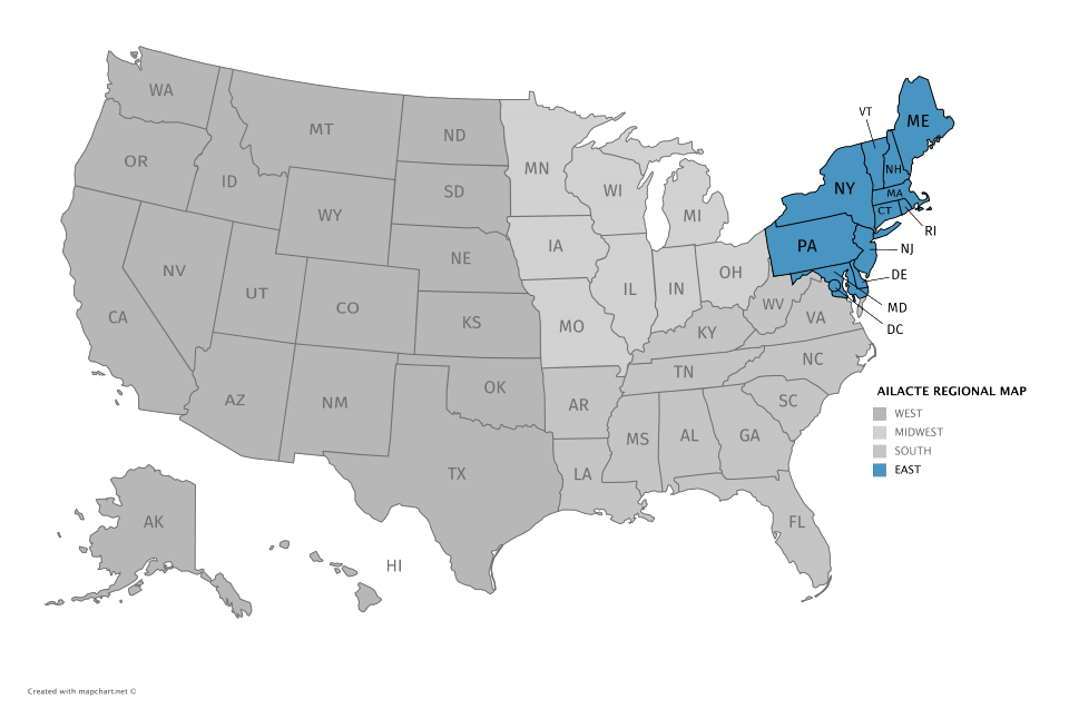 AILACTE REGIONAL MAP EAST